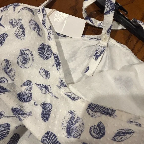 Brooks Brothers White and Blue Cotton Seashell Dress Size 12 Women - Picture 8 of 13